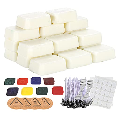 Candle Making Kit for Adults, Candle Making Supplies, Soy Wax Candle Making Kit for Making Soy Candle,Soy Wax for Candle Making,Candle Soy Wax Kit Including Candle Wax Dyes,Candle Wicks,Wick Stickers