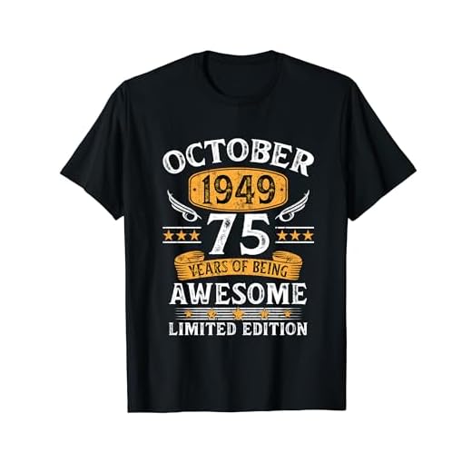 75 Años Cumpleaños Hombre Mujer Octubre 1949 Vintage 1949 Camiseta