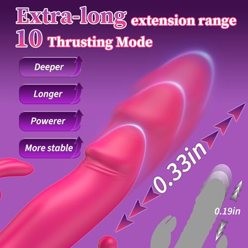 Thrusting Dildo Vibrator for Women G Spot Rabbit and Anal Beads - Image 3