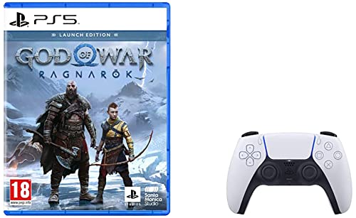 Image of DualSense Wireless Controller | PlayStation 5 (White)+PS5 God Of War Ragnarok Launch Edition (PS5)