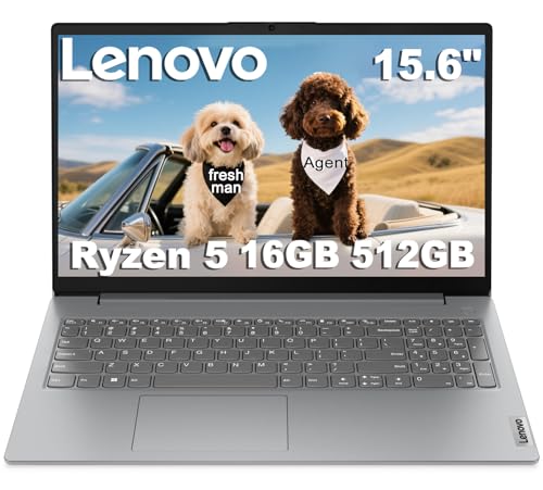 Image of Lenovo Laptop V15 for Business and Student (15.6 inch FHD Anti-Glare, AMD Ryzen 5 7520U (> Intel i5-1235U), 16GB DDR5 RAM, 512GB SSD), Numeric Keypad, Webcam w /Shutter, Ethernet, Wi-Fi 6, HDMI, Win 11 Pro