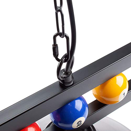 Gse 59" Pool Billiard Table Light With Billiard Balls Decoration, Hanging Billiard Light For 7Ft/8Ft/9Ft Pool Tables With 3 Matte Metal Shade For Billiards Room, Bar (White Glass Lamp Shades) #TOP3