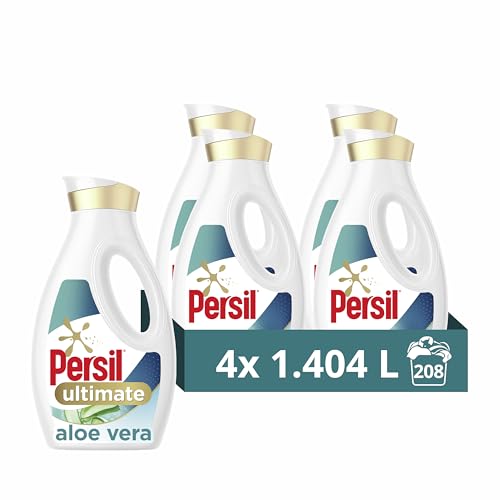 Persil Ultimate Non Bio Aloe Vera Laundry Washing Liquid Detergent our toughest non bio on stains for sensitive skin 4x 1.404 L (208 washes)