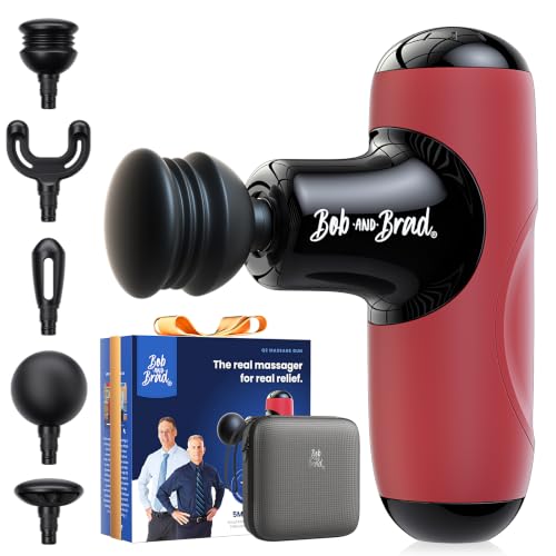 Image of BOB AND BRAD Q2 Mini Massage Gun for Women - Portable Muscle Pain Relief, Powerful Deep Tissue Percussion Massager, Ultra Quiet Handheld Massager, Designed for Travel - Red