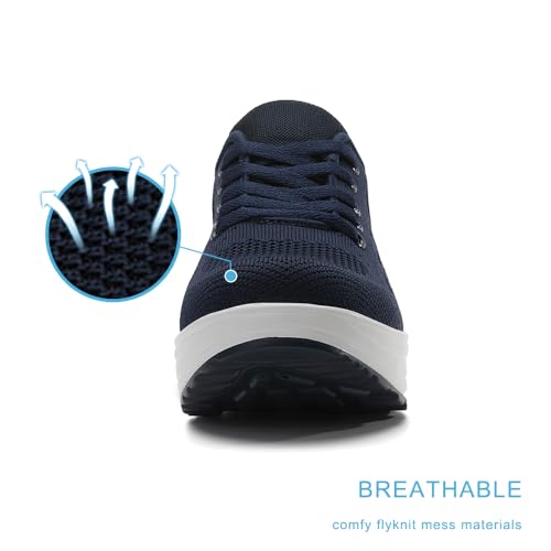 Image of RUIDENG Platform Sneakers for Women Air Cushion | Walking Shoes Women Comfortable All Day | Thick Rocker Bottom