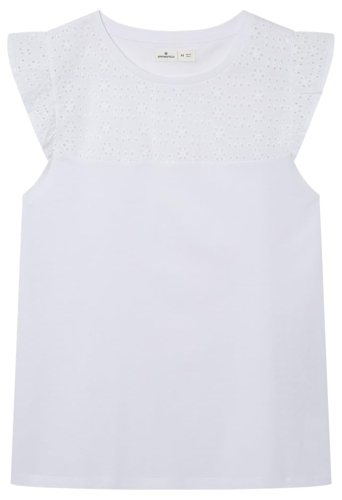 SPRINGFIELD Women's T-Shirt, Standard White, M