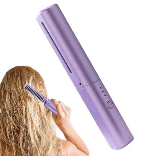 Cepillo alisador para mujer | Cepillo alisador de - Peine de peine, cepillo de recargable, alisador portátil con temperatura ajustable