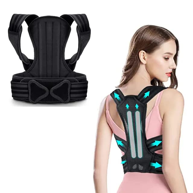 SLT Back Brace Posture Corrector for Women and Men, Back Support Belt for Women, Upper Back Brace for Posture, Back Straightener Posture Corrector, Adjustable and Fully Back Support Improve Back Posture (Medium Size)