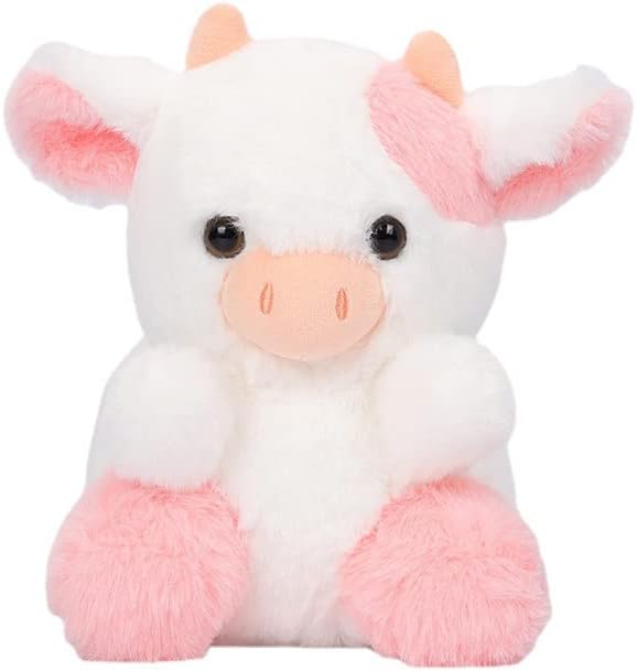 Miniatura 1 de JOSON Juguete de peluche de vaca, bonita almohada de felpa de vaca de fresa, muñeca de felpa de vaca suave, cumpleaños, para niños y niñas (vaca