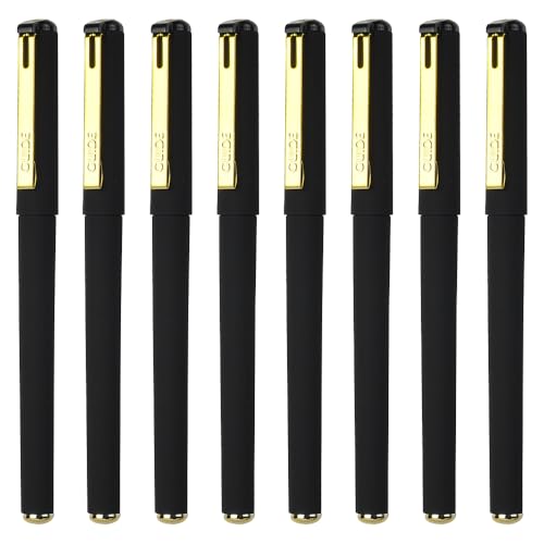 Pack de 8 bolígrafos gel negro 0.7mm secado rápido miniatura 1