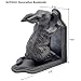 SUYAUU Decorative Bookends for Shelf, Cast Iron Cute Rabbit Bookshelf, Bunny Heavy Duty Book Stands Vintage Antique Shelf Decor for Reading Enthusiasts 2 Pcs, Pure Black
