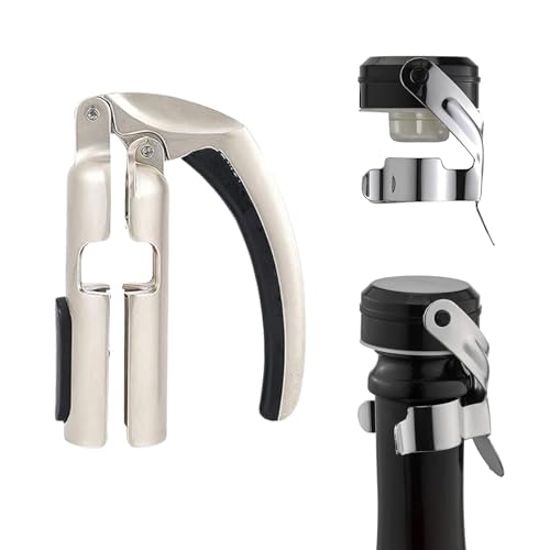 Imbibe & Indulge - Champagne Opener Tool and 2 Sparkling Wine Stopper - Zinc Alloy Champagne Opener Ergonomic Lever Design + 2 Airtight Stoppers - Sparkling Wine Bottle Stopper Champagne Accessories