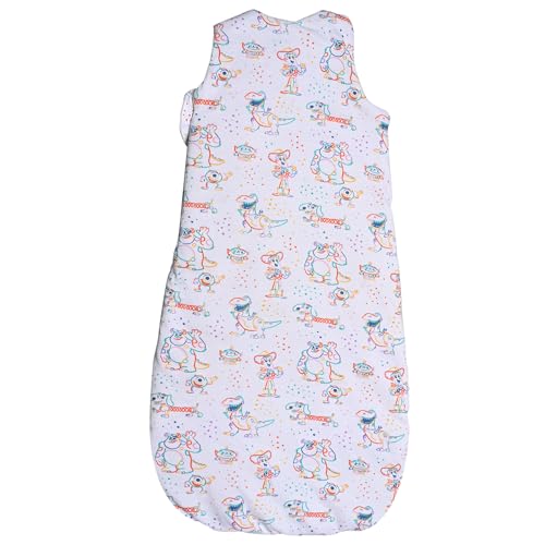 Image of Pure Cotton Baby Sleeping Sack Bag, Baby Sleeping Pod, Inverted Zipper, Snap Buttons, Inner Padding Filling