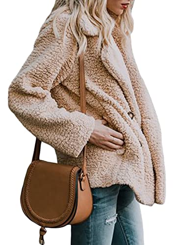Dokotoo Womens 2024 Winter Fleece Teddy Bear Sherpa Jacket Coats with Pockets3