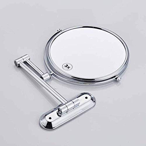 Miroir cosmétique mural 5X argenté rotatif extensible design chic hôtel - 3