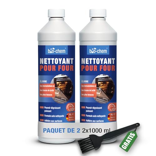 Bio-Chem - Nettoyant four 2L + pinceau - Dégraissant auto-nettoyant pour four, cuisine, barbecue - Decap four, grille barbecue, insert, cheminée - Nettoyants...