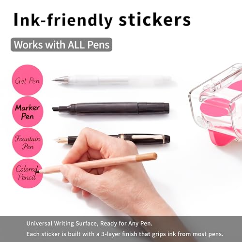 Image of 300 PCS of 1-inch Rose red Dot Stickers with Sticker Dispenser, Round Coding Labels Circle Dots Labels Stickers for Office, Classroom,Small Business,Papers