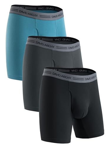 DAVID ARCHY Herren Boxershorts Aus Natürlicher Baumwolle Weiche, Atmungsaktive Unterhosen Unterwäsche Multipack