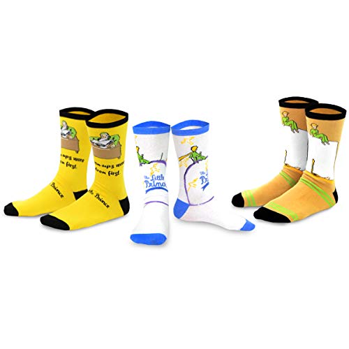 Kid's The Little Prince Silly Fun Fox and Airplane Crew Socks - 3 Pair