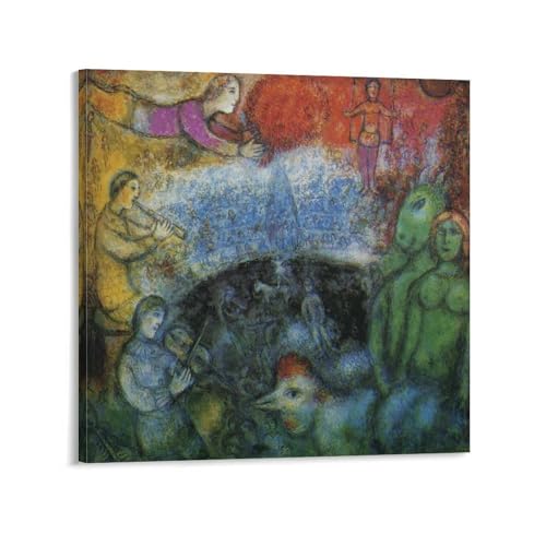 Toile Marc Chagall Le Grand Défilé 70x70 cm pour décoration murale salon