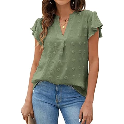 Camiseta de Mujer Estink con Cuello en V y Mangas con Volantes Cover