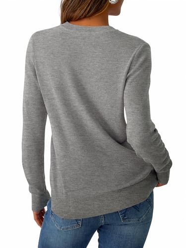 Image of GKBK Women's Sweaters 2026 Fall Fashion Lightweight Classic V Neck Business Casual Outfits Long Sleeve Knit Pullover Tops