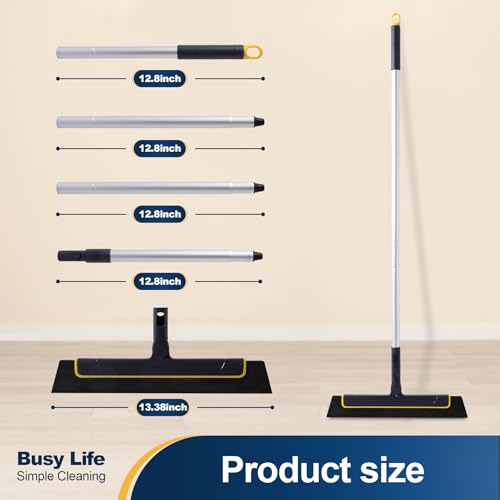 Image of Yocada Floor Squeegee Broom EVA Foam Blade Aluminum Pole (Pack of 2)