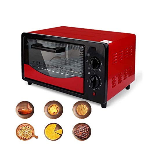 QWSA Mini Horno 12L con Puerta De Vidrio De Tres Capas EléCtrico 500 W PequeñO Multi-Cooker Control De Temperatura Ajustable 60 Min Temporizador Apagado AutomáTico