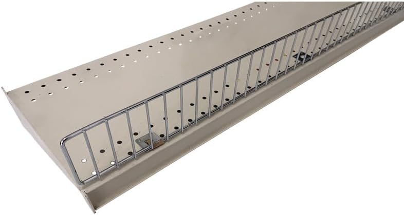 Miniatura 3 de Paquete de 10 estantes cromados para góndola al por menor, riel de protección de valla de alambre frontal, 48 pulgadas de largo x 3 pulgadas de