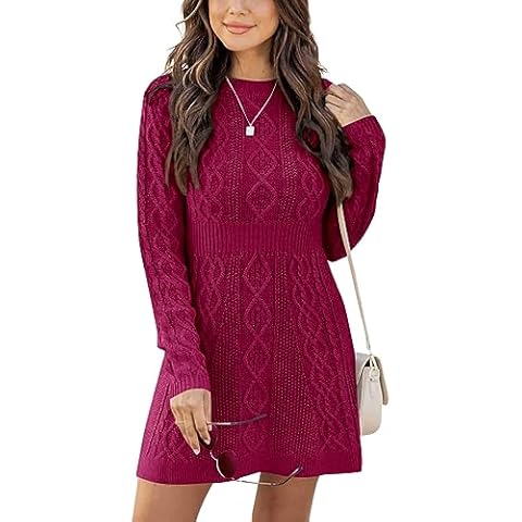 Ebifin Elegant A-Line Mini Sweater Dress Cover