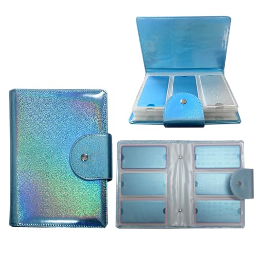 FingerAngel 60 Slots Stamping Plate Collection Light Blue Nail Art Stamp Plate Stamping Plates Cases Stamp Nail Template Organzier for 6.0x12.0cm Nail Art Plates
