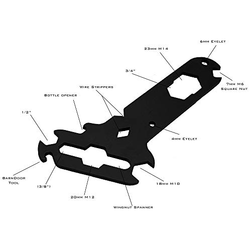 Outil multifonction 14 en 1 Dirty Rigger DTY-MULTITOOL avec clé à écrou papillon de manutention
