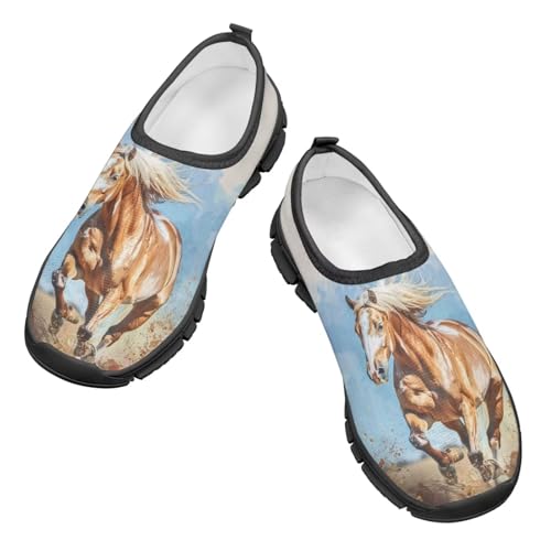 Low Cut Horse Print Running Shoes for Boys and Girls Comfortable Casual Sneakers Laceless Walking Shoes3