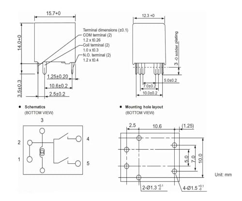 Relé 53ND10-Y de 6 pines un componente microelectrónico de repuesto para PCB 2