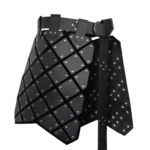 JIAYUTOO Armadura Medieval Para Los Muslos Armadura De Falda De Cuero Viking Retro Armadura De Caballero Cosplay Renacentista Para Proteger Los Muslos (Black)