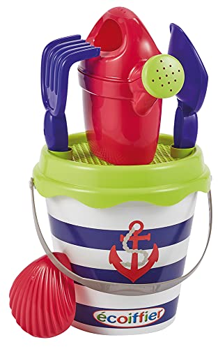 Cubo de Playa Ecoiffier con Motivos Marineros y Accesorios, 16 cm