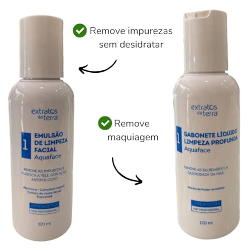 Kit Limpeza De Pele Aquaface Completo Prosissional - Extratos da Terra