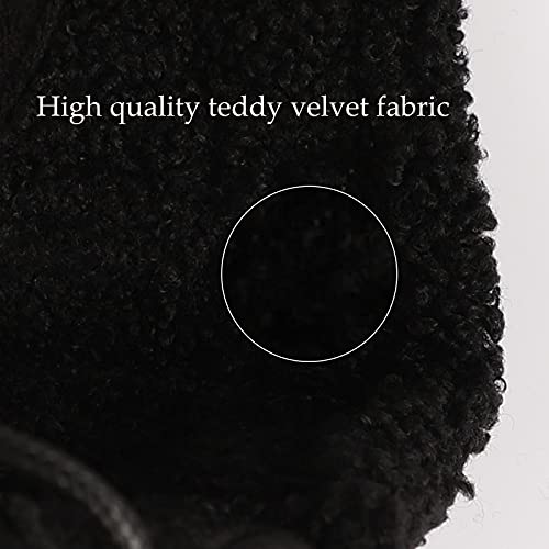 ITODA Mütze Hund Trappermütze Winter Hundemütze mit Ohrlöchern Fliegermütze Haustier Wintermütze Verstellbar Hundecap PU Leder Hundehut Warm Windschutz Haustiermütze Outdoor Fellmütze Welpen Katze