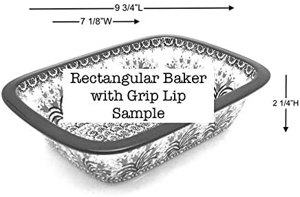 Polish Pottery Baker - Rectangular with Grip Lip - Winter Viola