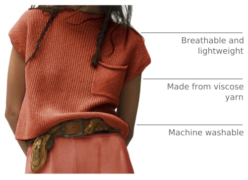 Image of Himosyber Women's Solid Sleeveless Vest Mock Neck Cap Sleeve Knitwear Sweater Tops