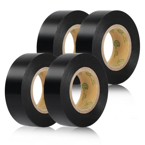 Image of GEYYANG Electrical Tape Black, Professional Grade UL Approved, 4 Pack Multipurpose Electrical Tape for Home Improvement Electrical Equipment, 0.7in X 33ft PVC Electric Insulating Tape