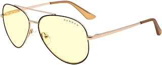Gunnar Gafas para Videojuegos y Ordenador |Maverick, Color de Montura: Gunmetal, Tente de Lentes: Ámbar (Bloques 65% de Luz Azul y 100% de UV)|con filtro de Luz Azul | Lente Patentada