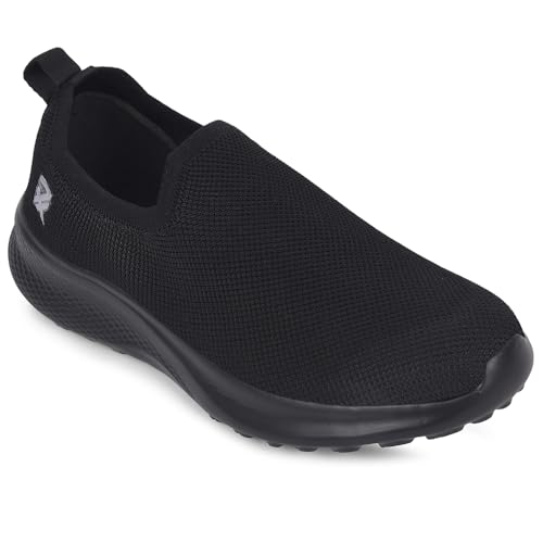 Image of Liberty Leap7x GHD-89E Men Sports Walking Shoes - Black & Grey | Comfortable and Durable Slip-On Closure - Suitable for Non-Lacing Running, Gym, Jogging and Outdoor Shoes for Man - Cushioned Footbed