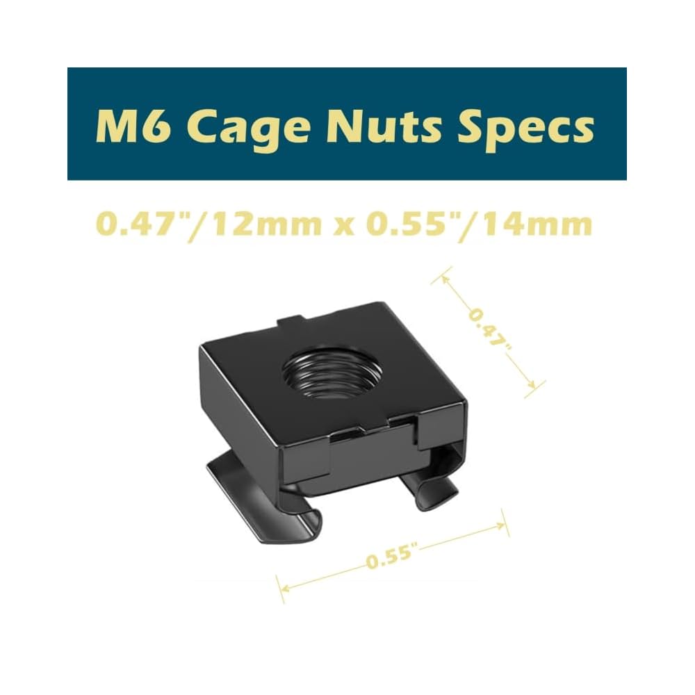 50 Pack M6 Rack Mount Cage Nuts, Screws and Washers Hong Kong Ubuy