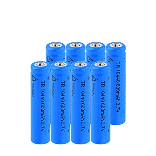 10440 3,7 V 600 Mah Lithium Ionen-Batterien, Wiederaufladbare Batterien FüR Die Led Taschenlampenfernbedienung 8pcs