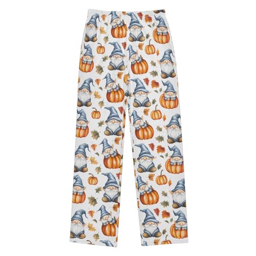 Blue Gnomes Orange Pumpkins Boys Pants for Kids Jogger Pants with Pockets S