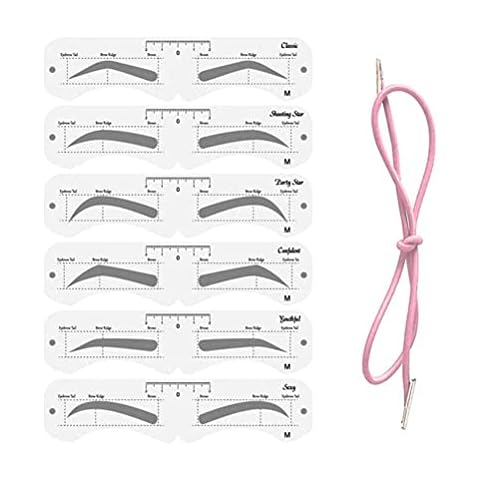 Tixiyu Makeup Eyebrow Mold Set, PEVA Soft Eyebrow Shaper with Elastic Band, 6 Pairs Reusable Eyebrow Template Eyebrow Grooming Shaping Stencil for Women Girls Makeup Tool Cover