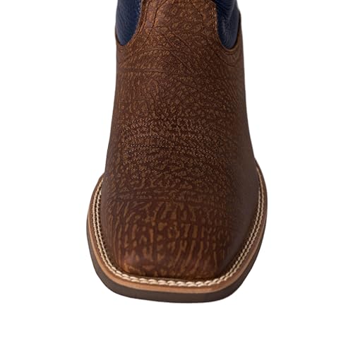 Image of Palitutu Men's Western Cowboy Boots, Fashionable Embroidered Full Grain Leather, Square Toe Pull-On, 4-Layer Composite Sole, Slip-Resistant Work & Riding Boots