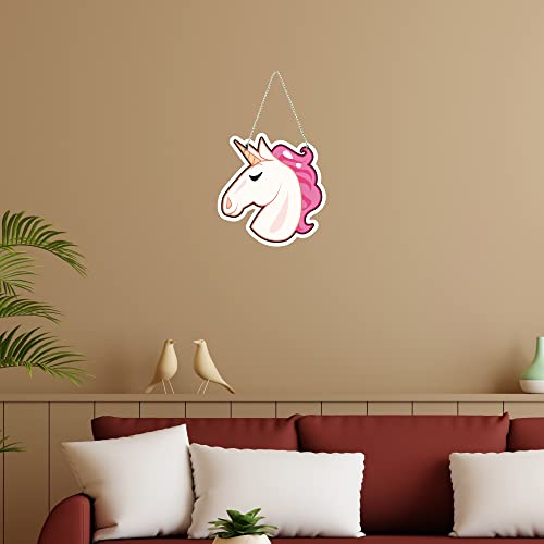 Image of Artvibes Unicorn Wall Hanger for Home Decor | Office | Living Room | Gifts | Wall Decorative Items for Bedroom | Door Hanging | Modern Decoration Items | Artworks Wall Hangings (WH 5510NN)