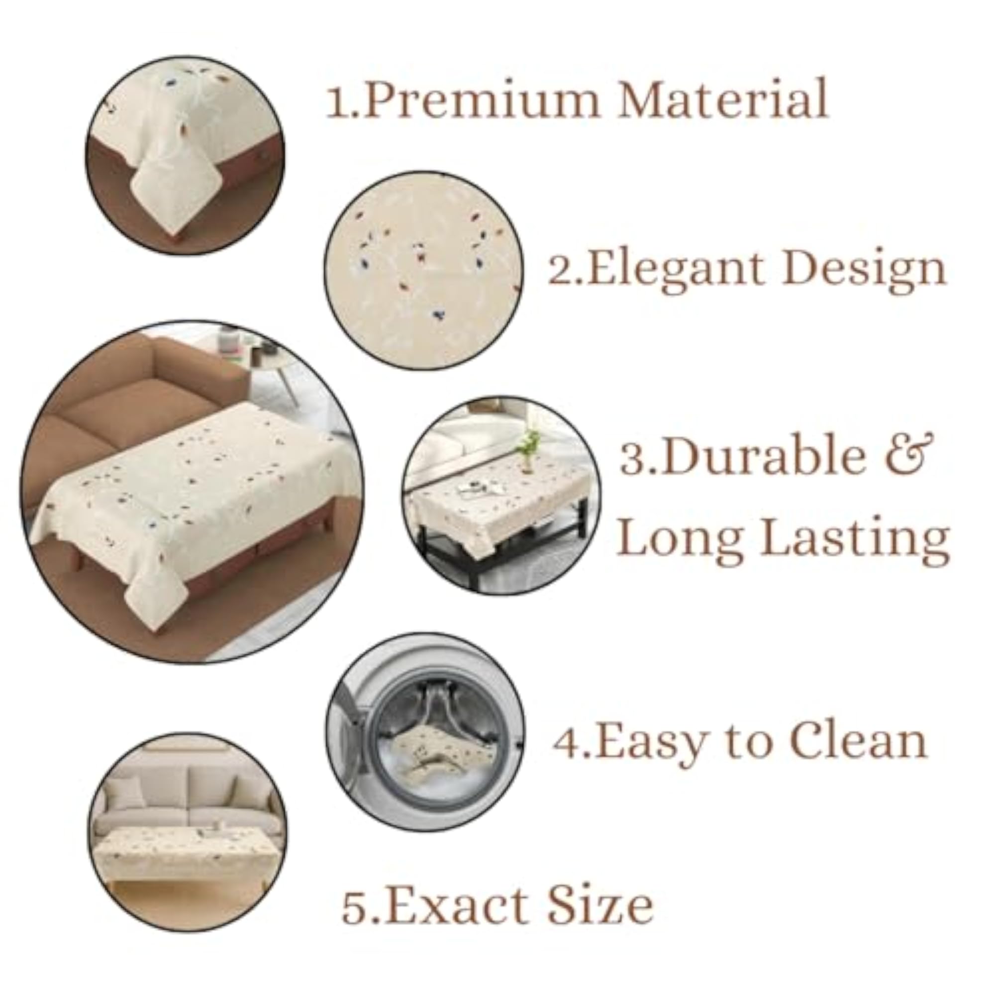 Cotton Net Embroidered Table Cover for Dining Table